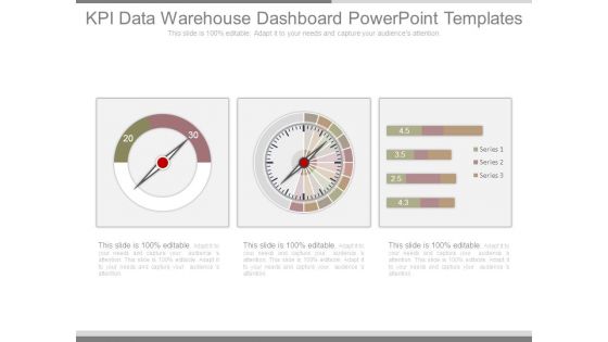 Kpi Data Warehouse Dashboard Powerpoint Templates