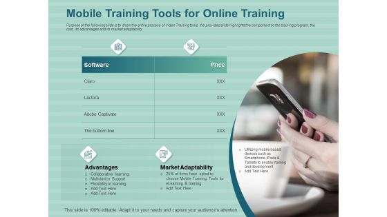 LMS Development Session Mobile Training Tools For Online Training Ppt Gallery Templates PDF