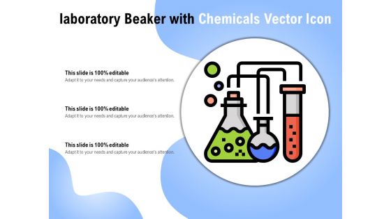 Laboratory Beaker With Chemicals Vector Icon Ppt PowerPoint Presentation Summary Themes PDF