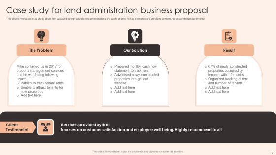 Land Administration Business Proposal Ppt PowerPoint Presentation Complete Deck With Slides