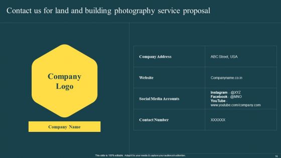 Land And Building Photography Service Proposal Ppt PowerPoint Presentation Complete Deck With Slides