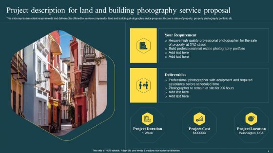 Land And Building Photography Service Proposal Ppt PowerPoint Presentation Complete Deck With Slides