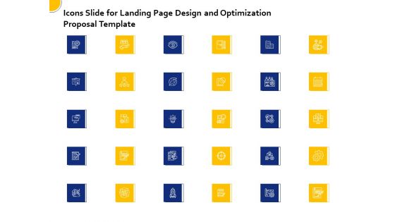 Landing Page Design Optimization Icons Slide Forlanding Page Design Optimization Proposal Template Background PDF