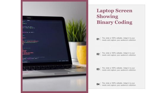 Laptop Screen Showing Binary Coding Ppt PowerPoint Presentation Styles Rules PDF