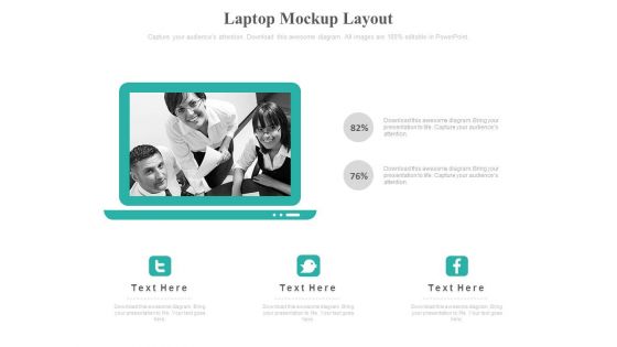 Laptop With Business Team Pictures Powerpoint Slides