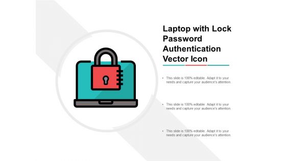 Laptop With Lock Password Authentication Vector Icon Ppt Powerpoint Presentation Icon Summary