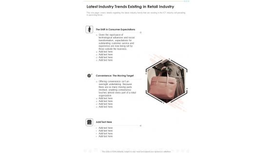 Latest Industry Trends Existing In Retail Industry One Pager Documents Latest Industry Trends Existing In Retail Industry One Pager Documents