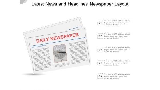 Latest News And Headlines Newspaper Layout Ppt PowerPoint Presentation Pictures Tips