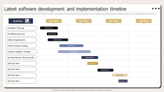 Latest Software Development And Implementation Timeline Ppt PowerPoint Presentation Slides Vector PDF Latest Software Development And Implementation Timeline Ppt PowerPoint Presentation Slides Vector PDF