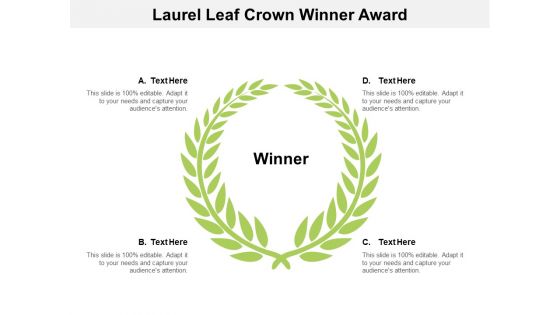 Laurel Leaf Crown Winner Award Ppt PowerPoint Presentation Model Slides