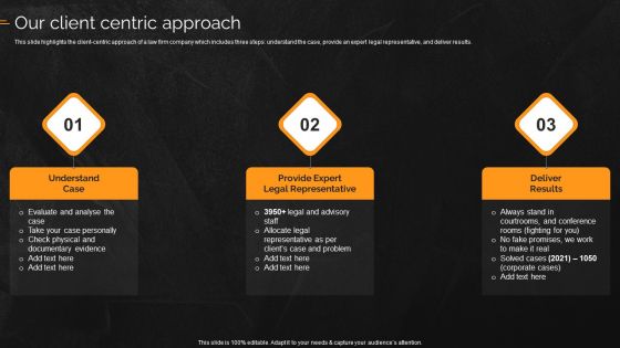 Law And Enforcement Company Profile Our Client Centric Approach Download PDF