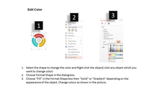 Layout Of Colorful Circular Arrows Powerpoint Template