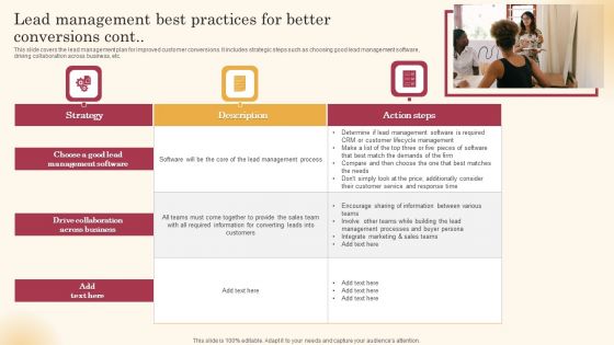 Lead Management Best Practices For Better Conversions Improving Lead Generation Process Professional PDF