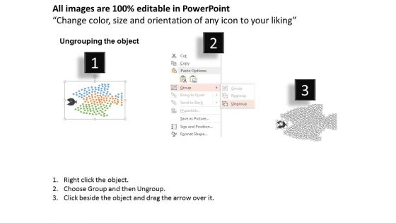 Leader Fish And Small Fish For Teamwork Powerpoint Template