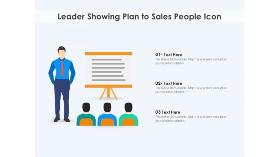 Leader Showing Plan To Sales People Icon Ppt PowerPoint Presentation File Images PDF