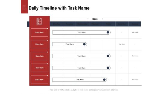 Leadership And Management Daily Timeline With Task Name Portrait PDF Leadership And Management Daily Timeline With Task Name Portrait PDF
