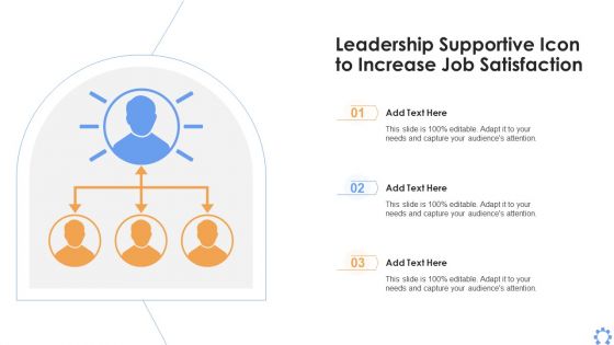 Leadership Supportive Icon To Increase Job Satisfaction Background PDF