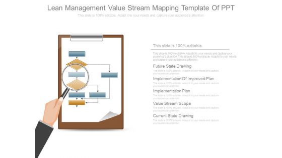 Lean Management Value Stream Mapping Template Of Ppt