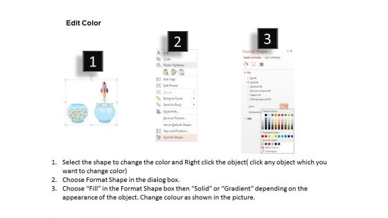 Leaving Fish Bowl With Rocket Powerpoint Templates