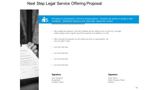 Legal Service Offering Proposal Ppt PowerPoint Presentation Complete Deck With Slides