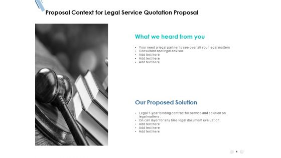 Legal Service Quotation Proposal Ppt PowerPoint Presentation Complete Deck With Slides