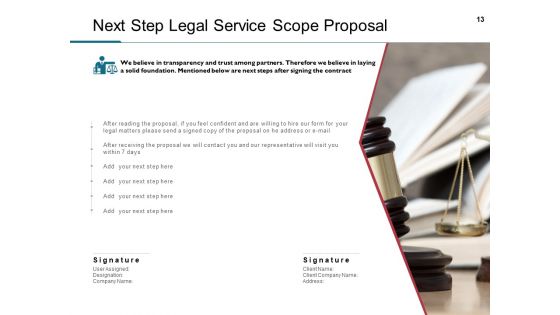 Legal Service Scope Proposal Ppt PowerPoint Presentation Complete Deck With Slides
