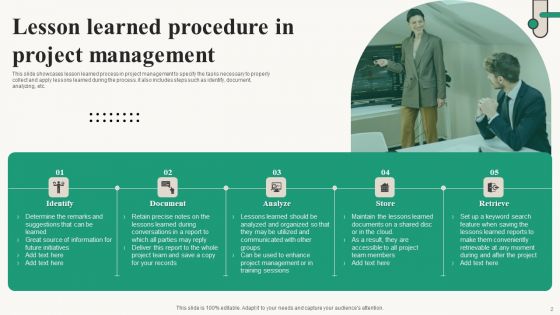 Lesson Learned Procedure Ppt PowerPoint Presentation Complete Deck With Slides