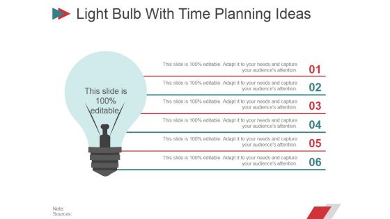 Light Bulb With Time Planning Ideas Ppt PowerPoint Presentation Infographic Template Templates