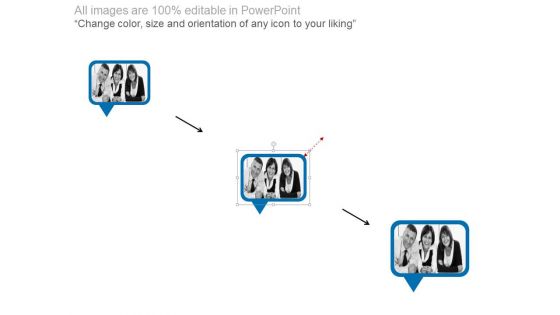 Linear Arrow Timeline With Photos Powerpoint Slides