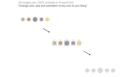 Linear Hexagons Years Based Timeline Powerpoint Slides
