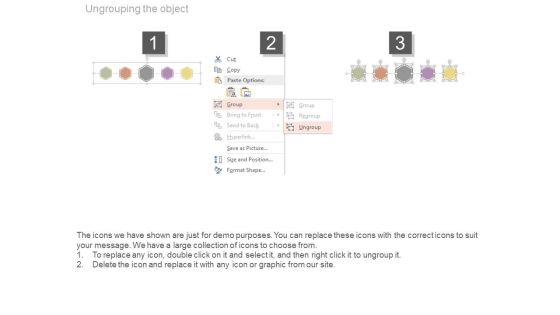 Linear Hexagons Years Based Timeline Powerpoint Slides