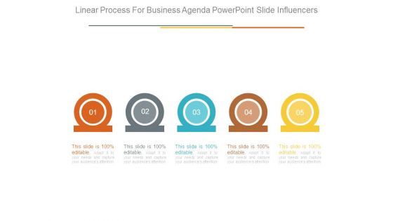 Linear Process For Business Agenda Powerpoint Slide Influencers