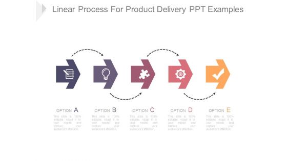 Linear Process For Product Delivery Ppt Examples
