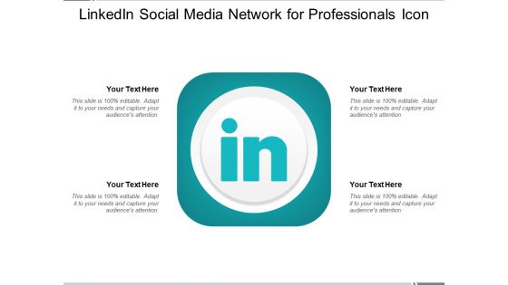 Linkedin Social Media Network For Professionals Icon Ppt PowerPoint Presentation Gallery Picture PDF