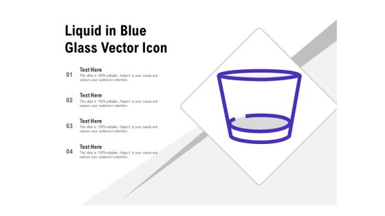 Liquid In Blue Glass Vector Icon Ppt PowerPoint Presentation Portfolio Objects PDF
