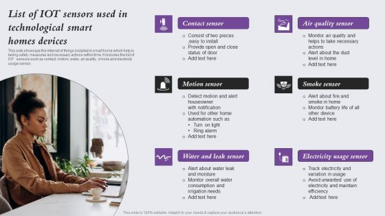 List Of Iot Sensors Used In Technological Smart Homes Devices Download PDF