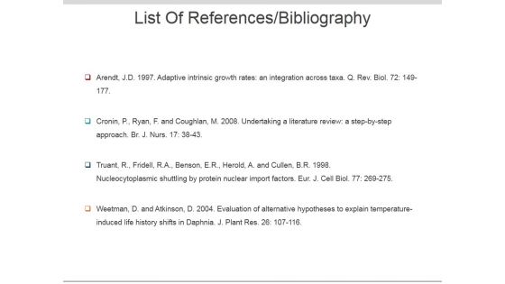 List Of References Bibliography Ppt PowerPoint Presentation Files