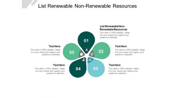 List Renewable Non Renewable Resources Ppt PowerPoint Presentation Portfolio Background Designs Cpb