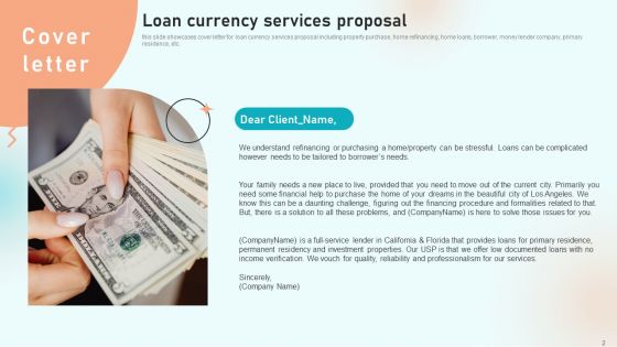 Loan Currency Services Proposal Ppt PowerPoint Presentation Complete Deck With Slides