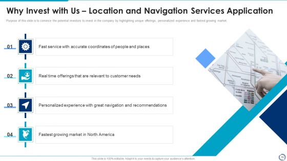 Location And Navigation Services Application Pitch Deck Ppt PowerPoint Presentation Complete Deck With Slides