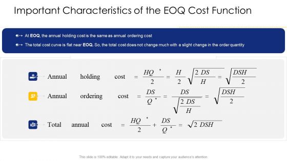 Logistic Network Administration Solutions Important Characteristics Of The EOQ Cost Function Elements PDF