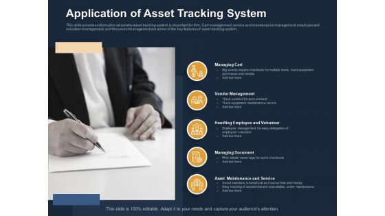 Logistics Events Application Of Asset Tracking System Ppt Inspiration Background PDF