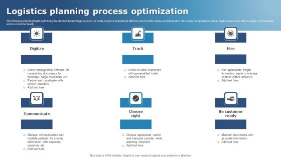 Logistics Planning Process Optimization Elements PDF