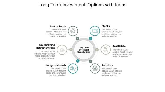 Long Term Investment Options With Icons Ppt PowerPoint Presentation Icon Shapes