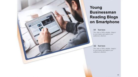 Look Through Woman Reading Smartphone Ppt PowerPoint Presentation Complete Deck