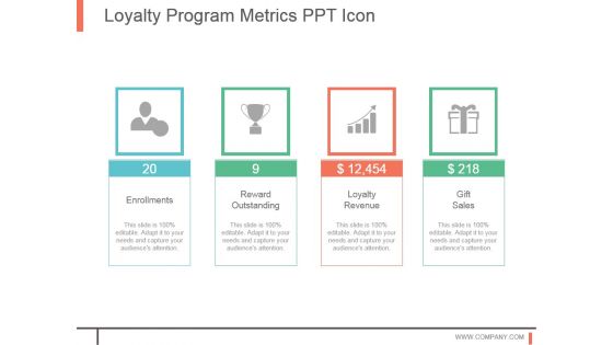 Loyalty Program Metrics Ppt Icon