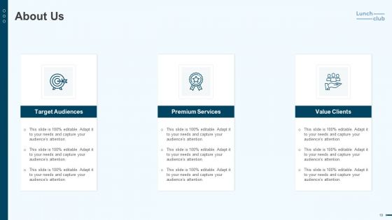 Lunchclub Investor Capitalizing Elevator Pitch Deck Ppt PowerPoint Presentation Complete Deck With Slides