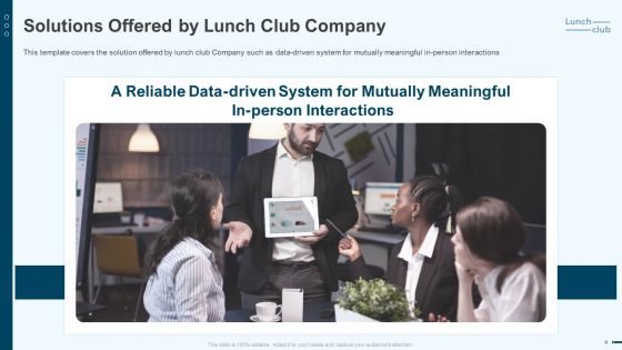 Lunchclub Investor Capitalizing Elevator Pitch Deck Ppt PowerPoint Presentation Complete Deck With Slides