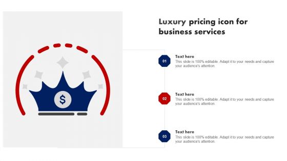 Luxury Pricing Icon For Business Services Ppt Model Tips PDF