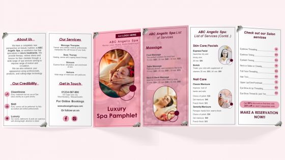 Luxury Spa Pamphlet Trifold